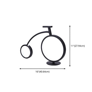 Minimalist Bike LED Metal Bedside Lamp Black/White Zawala Image - 14