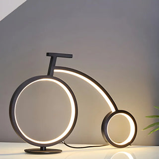 Minimalist Bike LED Metal Bedside Lamp Black/White Zawala Image - 2