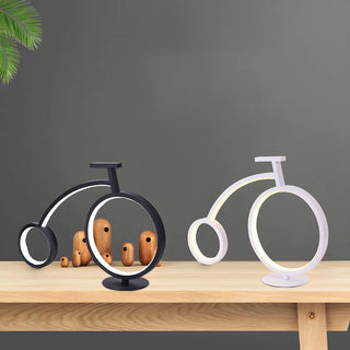 Minimalist Bike LED Metal Bedside Lamp Black/White Zawala Image - 3