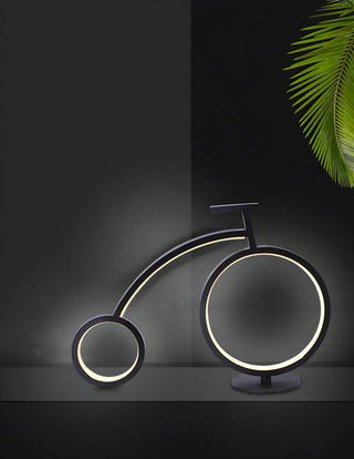 Minimalist Bike LED Metal Bedside Lamp Black/White Zawala Image - 4