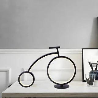 Minimalist Bike LED Metal Bedside Lamp Black/White Zawala Image - 5