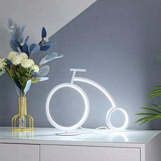 Minimalist Bike LED Metal Bedside Lamp Black/White Zawala Image - 6