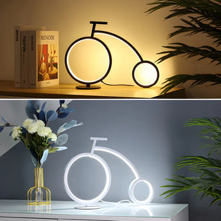 Minimalist Bike LED Metal Bedside Lamp Black/White Zawala Image - 7