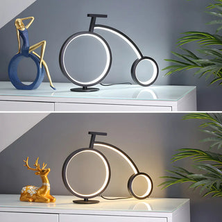 Minimalist Bike LED Metal Bedside Lamp Black/White Zawala Image - 8