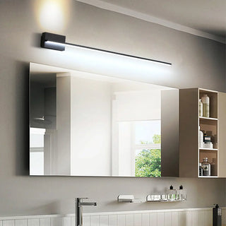 Minimalist Black Linear LED Up Down Vanity Light Zawala Image - 2