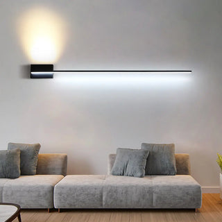 Minimalist Black Linear LED Up Down Vanity Light Zawala Image - 4