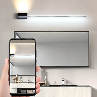 Minimalist Black Linear LED Up Down Vanity Light Zawala Image - 9