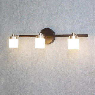 Minimalist Cylinder 3-Light Black Metal Vanity Light Zawala Image - 2