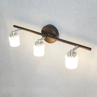 Minimalist Cylinder 3-Light Black Metal Vanity Light Zawala Image - 9
