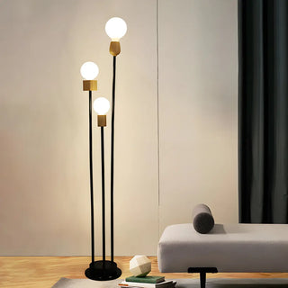3-Light Minimalist Globe Metallic LED Floor Lamp Zawala Image - 1