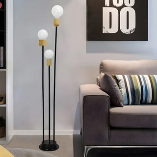 3-Light Minimalist Globe Metallic LED Floor Lamp Zawala Image - 2