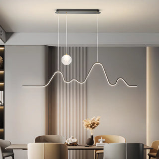 ZOWALA - Stylish Wavy and Globe Kitchen Island Pendant Light Image - 1