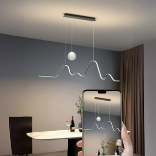 ZOWALA - Stylish Wavy and Globe Kitchen Island Pendant Light Image - 5
