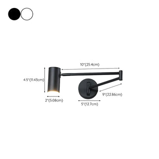 Minimalist Swing Arm Acrylic Bedroom LED Black Wall Sconce #size
