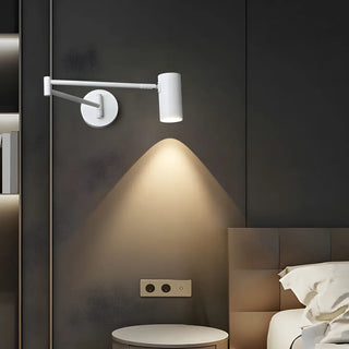 Minimalist Swing Arm Acrylic Bedroom LED Black Wall Sconce Image - 3