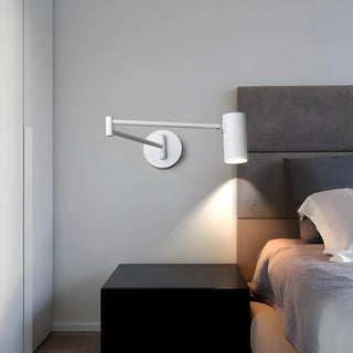 Minimalist Swing Arm Acrylic Bedroom LED Black Wall Sconce Image - 4