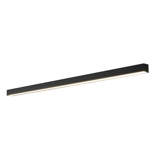 Minimalist Large Black Linear LED Flush Mount Light Zawala Image - 9