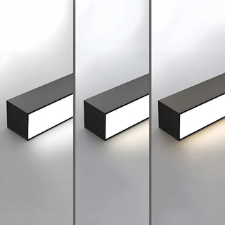 Minimalist Large Black Linear LED Flush Mount Light Zawala Image - 10