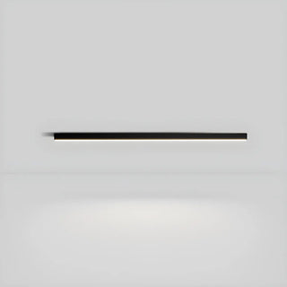 Minimalist Large Black Linear LED Flush Mount Light Zawala Image - 11