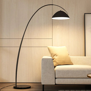 ZOWALA - Minimalist Black Arc Dome Floor Lamp Image - 1