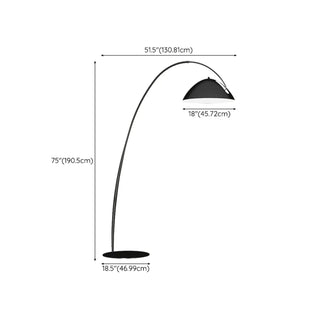 ZOWALA - Minimalist Black Arc Dome Floor Lamp Image - 17