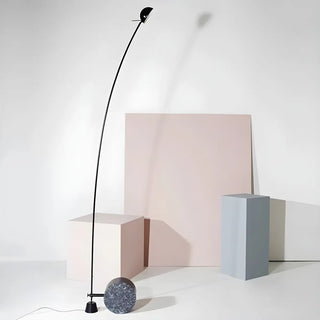 Black Minimalist Weighted Base Arched Floor Lamp Zawala Image - 13