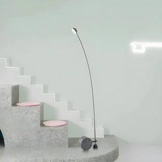 Black Minimalist Weighted Base Arched Floor Lamp Zawala Image - 4