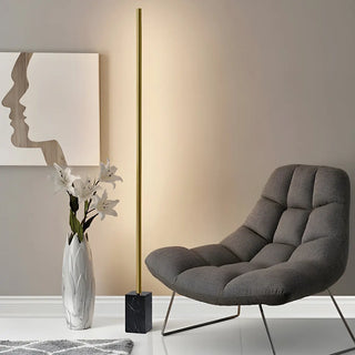Minimalist Bar Marble Base Living Room LED Floor Lamp Zawala Image - 3