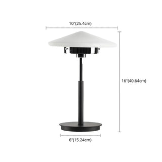 Minimalist White Conical Glass Shade Bedroom Table Lamp Zawala #size