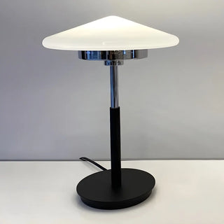 Minimalist White Conical Glass Shade Bedroom Table Lamp Zawala Image - 3