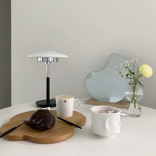 Minimalist White Conical Glass Shade Bedroom Table Lamp Zawala Image - 7