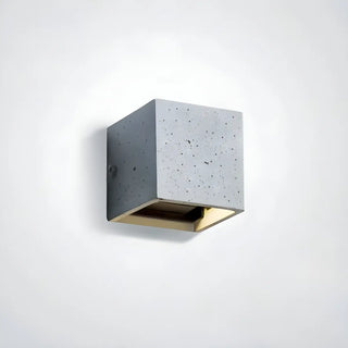 Minimalist Grey Cube Concrete Bi-pin Small Wall Light Zawala Image - 2