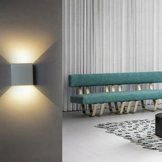 Minimalist Grey Cube Concrete Bi-pin Small Wall Light Zawala Image - 4