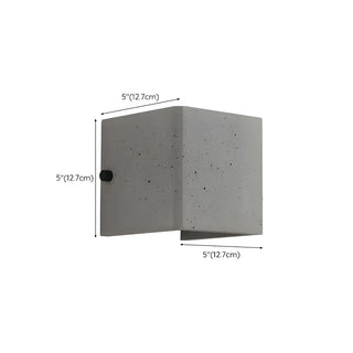 Minimalist Grey Cube Concrete Bi-pin Small Wall Light Zawala #size