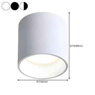 Living Room Simplicity Black Cylinder Flush Mount Light Zawala #size