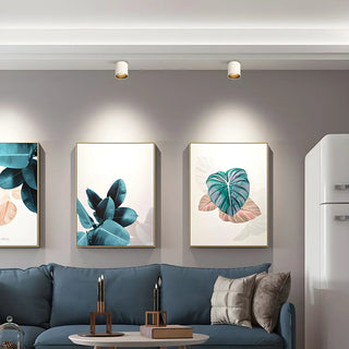Living Room Simplicity Black Cylinder Flush Mount Light Zawala Image - 2