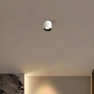 Living Room Simplicity Black Cylinder Flush Mount Light Zawala Image - 5