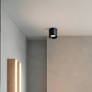 Living Room Simplicity Black Cylinder Flush Mount Light Zawala Image - 6