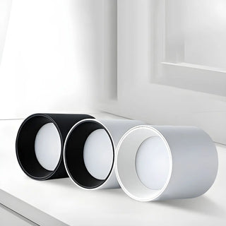 Living Room Simplicity Black Cylinder Flush Mount Light Zawala Image - 8