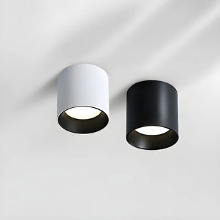 Living Room Simplicity Black Cylinder Flush Mount Light Zawala Image - 9