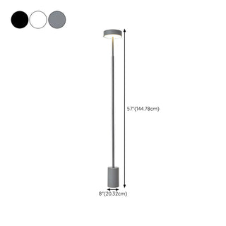 Minimalist LED Cylindrical Base Peak Floor Lamp Zawala #size