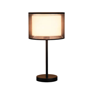 Minimalist Drum Shade Fabric Table Lamp for Living Room Zawala Image - 4