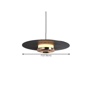 Minimalist Black Flat Disc Metal Bedroom Pendant Light Zawala #size