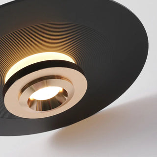 Minimalist Black Flat Disc Metal Bedroom Pendant Light Zawala Image - 8