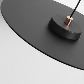 Minimalist Black Flat Disc Metal Bedroom Pendant Light Zawala Image - 9