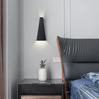 Bedside Black Cone LED Up Down Wall Sconce Light Zawala Image - 1