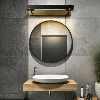 ZOWALA - Minimalist Black Geometric LED Vanity Mirror Light Image - 2