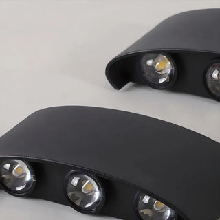 Simple Black Geometric  Exterior LED Up Down Wall Lamp Zawala Image - 10