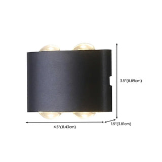 Simple Black Geometric  Exterior LED Up Down Wall Lamp Zawala #size