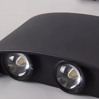 Simple Black Geometric  Exterior LED Up Down Wall Lamp Zawala Image - 8